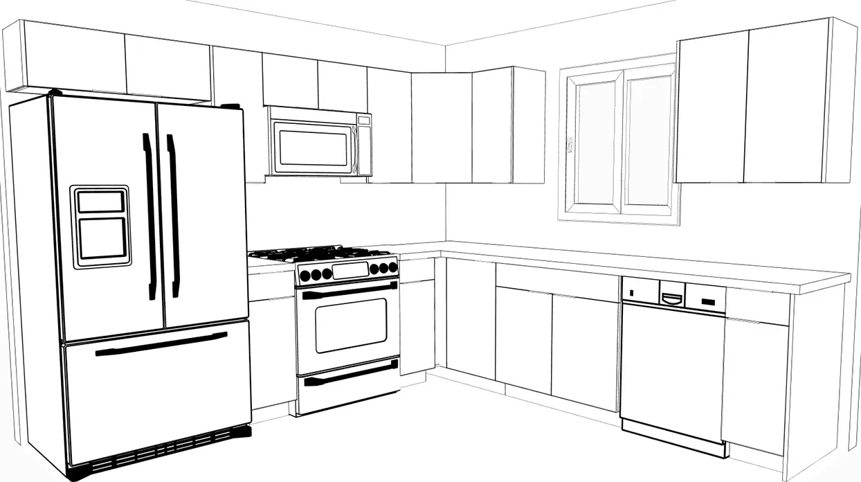 10x10 Kitchen Flat Panel Example