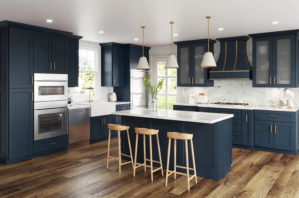 Aria Blue Example Kitchen