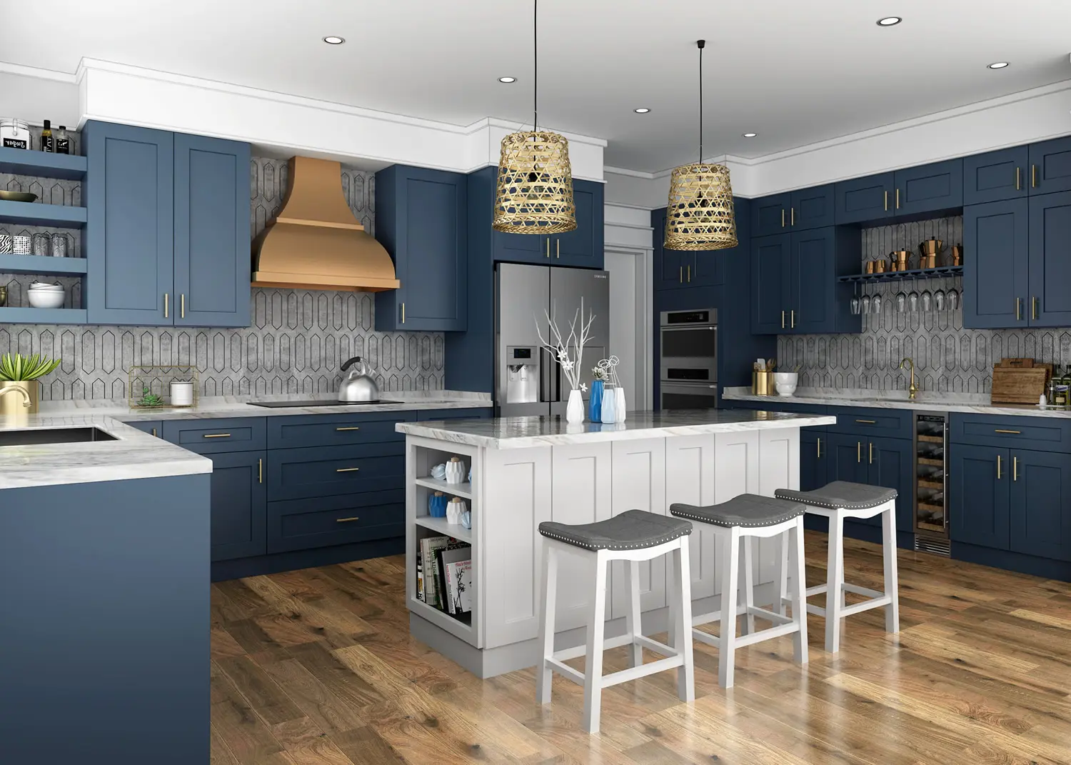Imperial Blue Cabinets Example Kitchen