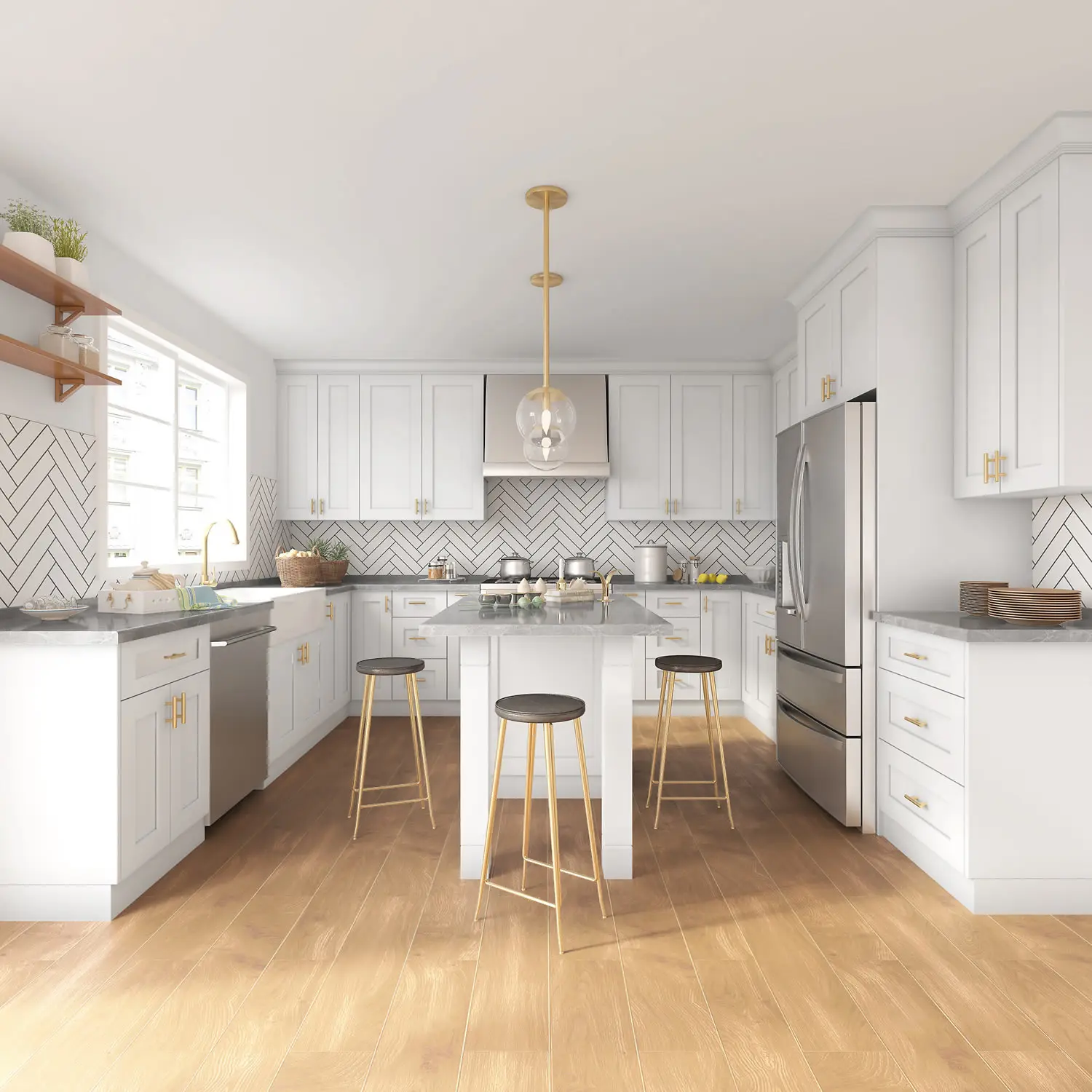 Shaker White Cabinets Example Kitchen