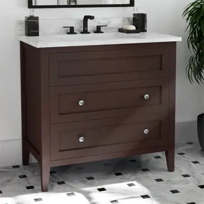 Espresso Double Drawers Vanity