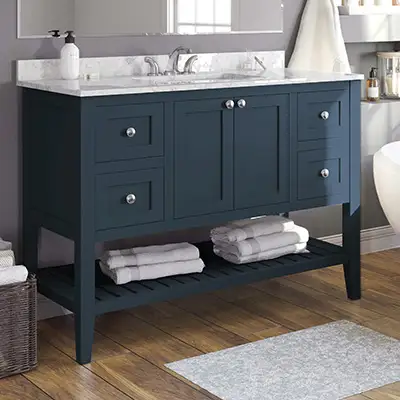 Indigo Open Bottom Double Drawers Vanity
