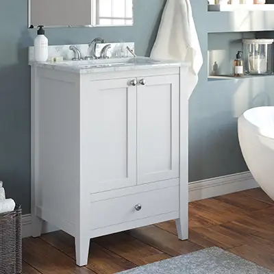 White Bottom Drawer Vanity