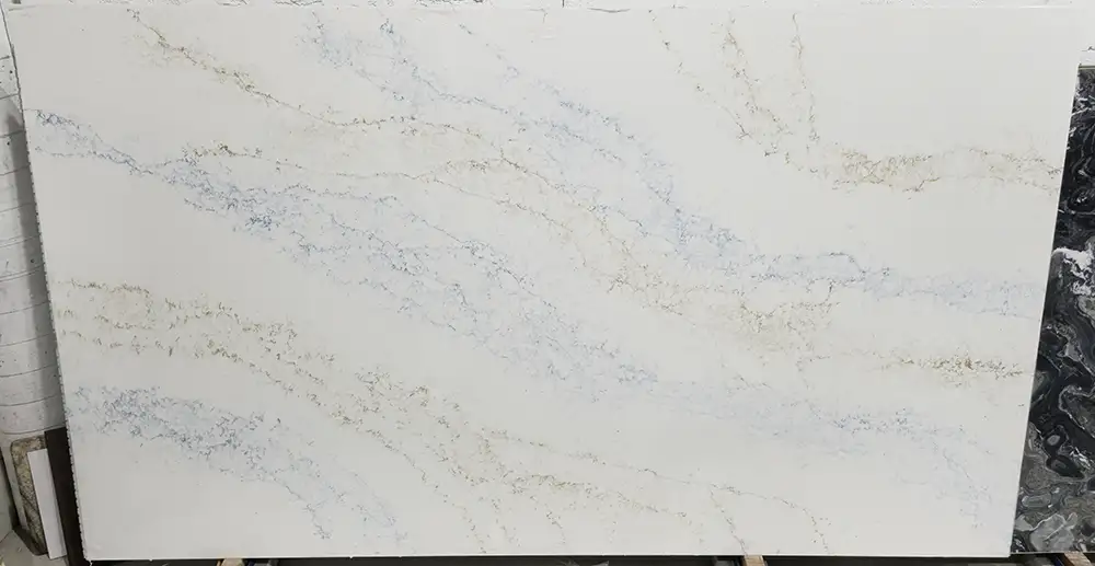 Calacatta Fashion Blue Quartz Example