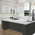 Jarlin: Soda and Smoky Gray Cabinets