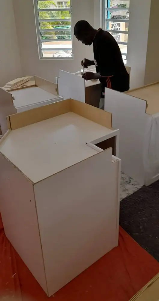 Epoxy Bottom Cabinet Edge