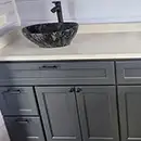J&K: Charcoal Double Sink Vanity (color affected by camera flash)