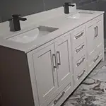 Dove White Double Sink Vanity (ships Fully Assembled)