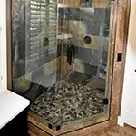 Frameless Glass Shower with Black Hardware