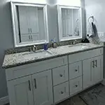 Forevermark: Ice White Shaker Double Sink Vanity