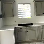 J&K: Greige Kitchen Cabinets