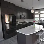 Forevermark: Double Stacked Greystone Shaker Kitchen Cabinets