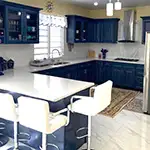 CNC: Ocean Blue Kitchen Cabinets