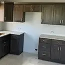 Jarlin: Smoky Gray Kitchen Cabinets