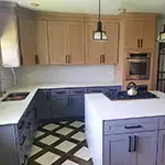 LifeArt: Lancaster Stone Wash Wall Cabinets with Lancaster Gray Base Cabinets