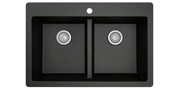 Karran 50/50 Drop-In Sink (Black Quartz)