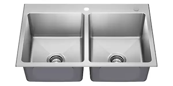 Kraus 50/50 Drop-In Sink (Stainless Steel)