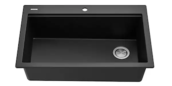 Kraus Single Drop-In Sink (Metallic Black Granite)