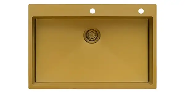 Ruvati Single Drop-In Sink (Satin Brass Matte Gold)