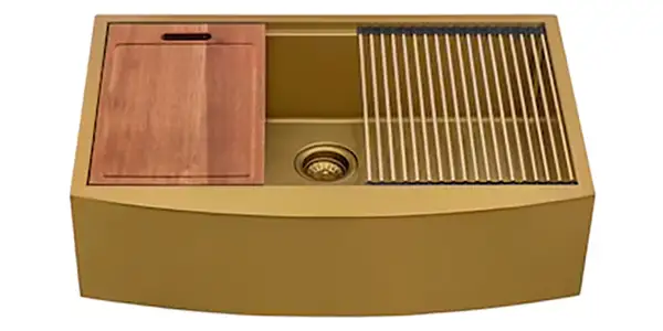 Ruvati Single Farmhouse Sink (Matte Gold)